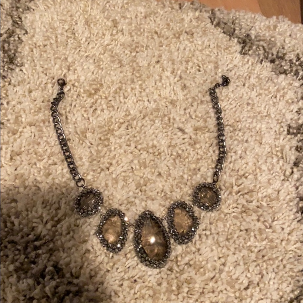 Chunky silver statement necklace